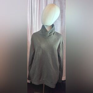 🌿 Threadbare Men’s Olive Cowl Neck Sweatshirt | Cozy Cool | XXL